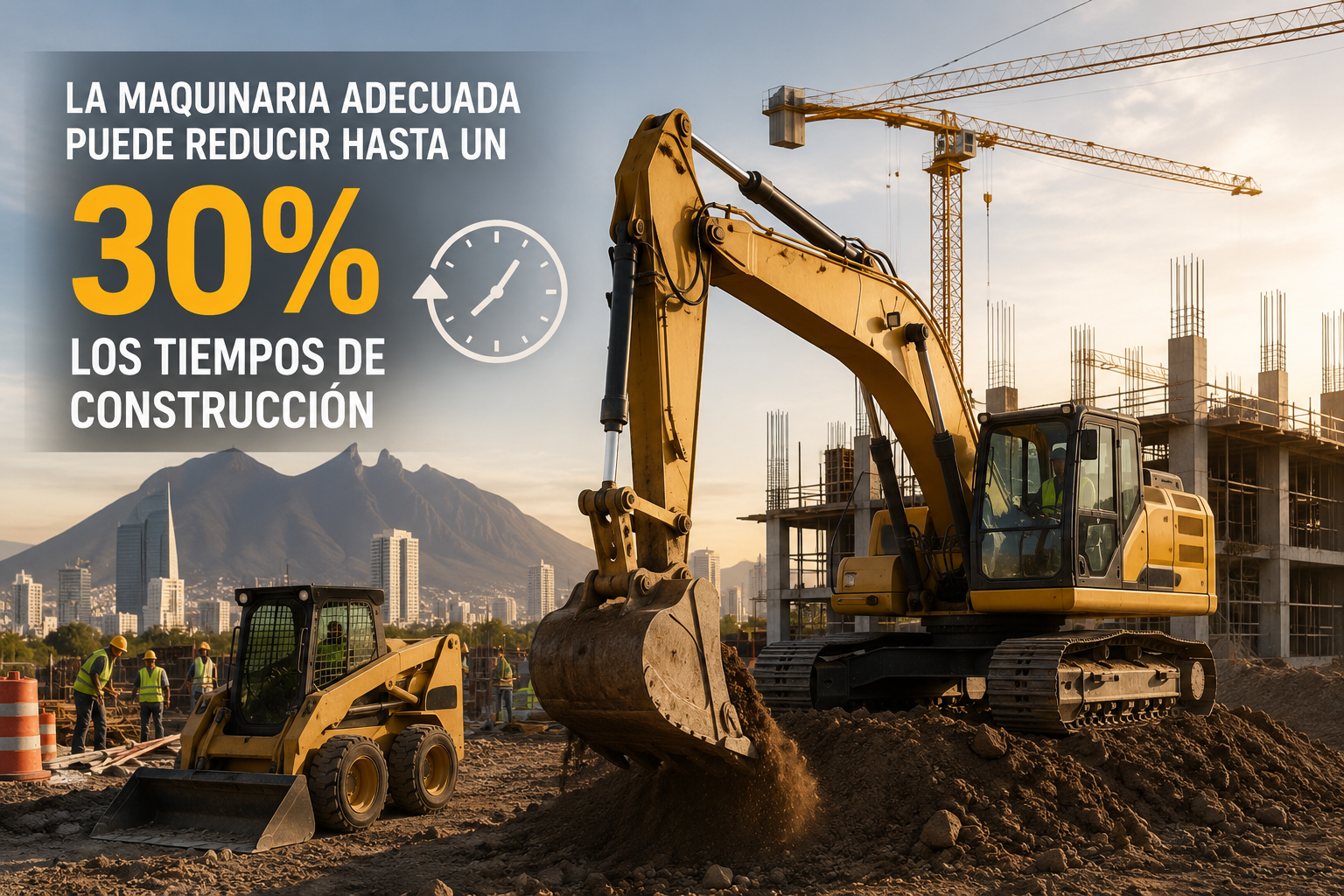 La maquinaria adecuada puede reducir hasta un 30% los tiempos de construcción